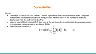 SummaRuNNer: A Recurrent Neural Network based Sequence Model for ...
