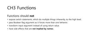 clean code functions (java) | pdf | parameter... Clean Code - 2 | PDF