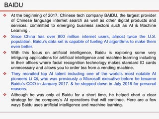  At the beginning of 2017, Chinese tech company BAIDU, the largest provider
of Chinese language internet search as well a...
