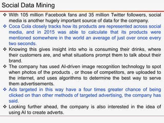 Social Data Mining
 With 105 million Facebook fans and 35 million Twitter followers, social
media is another hugely impor...