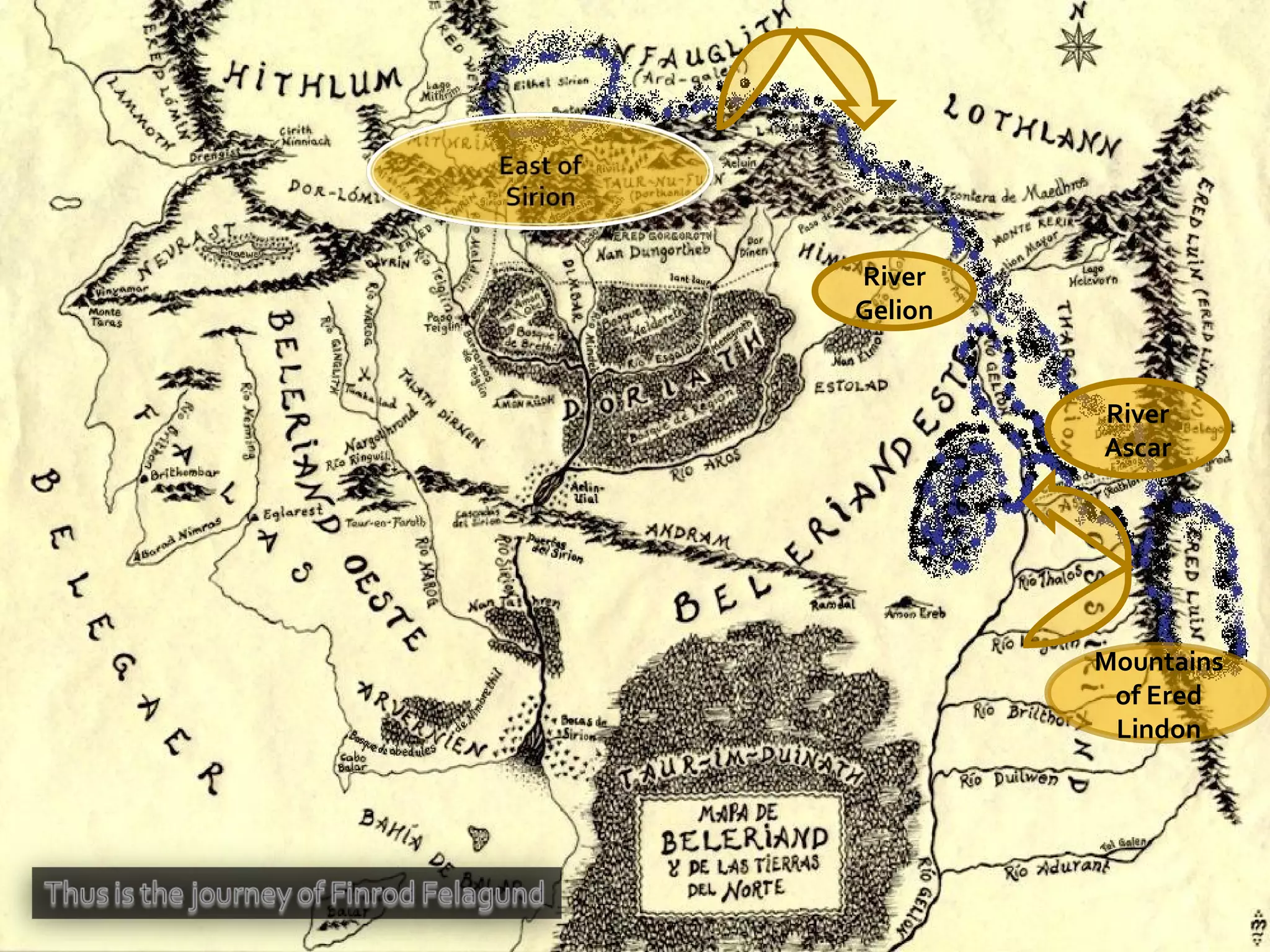 Mountains of Ered Lindon River Ascar River Gelion 