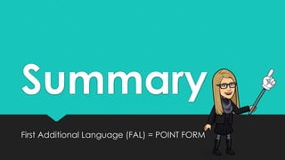 Summary-English FAL-Paper 1 How to write | PPTX