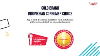 GOLD BRAND
IndonesiaN Consumer Choice
Top of Mind, Brand Used Most Often, Trust, Satisfaction,
and Recommendation from Indonesian Consumer
Research Specialist
 