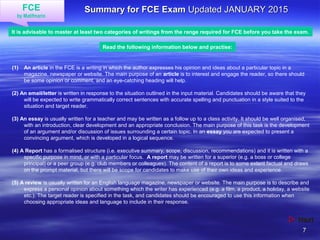 FCE - Information | PPT