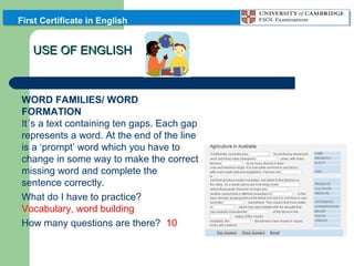 Summary FCE exam | PPT