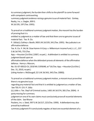 Summary Judgment Paragraph Example Summary judgment (autosaved) | DOCX
