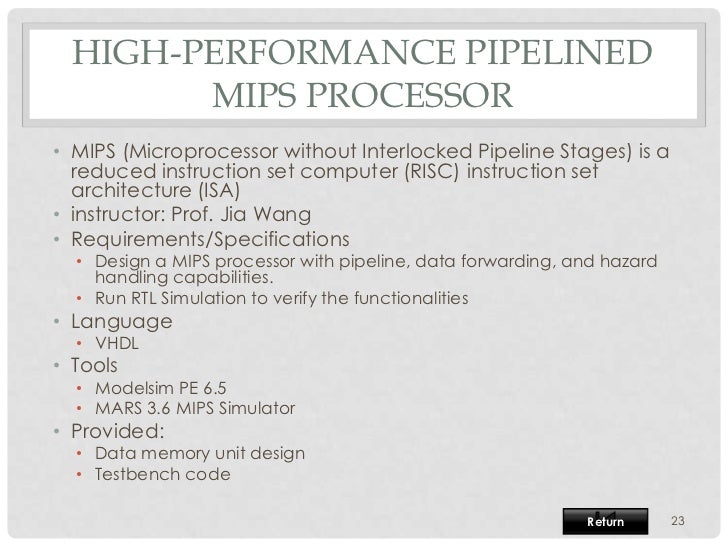 microprocessor without interlocked pipeline stages architecture Mips - mips technologies developed the mips (microprocessor without interlocked pipeline stages) architecture for risc microprocessors patent on a single-chip microprocessor in 1973. microprocessor without interlocked pipeline stages architecture Mips - mips technologies developed the mips (microprocessor without interlocked pipeline stages) architecture for risc microprocessors patent on a single-chip microprocessor in 1973.