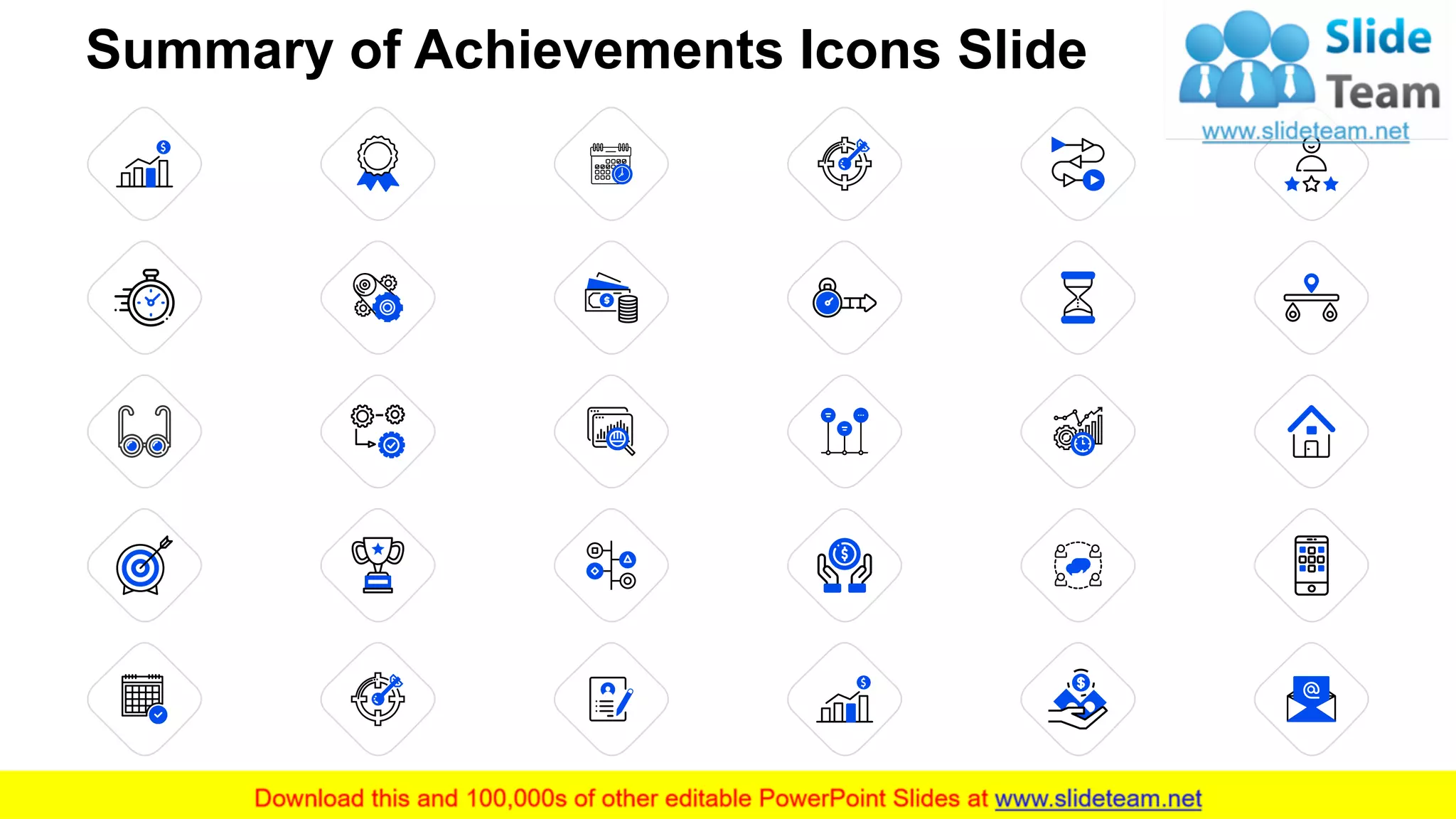 Summary of Achievements Icons Slide
9
 