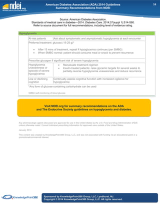 Summary of american diabetes association 2014 guidelines | PDF