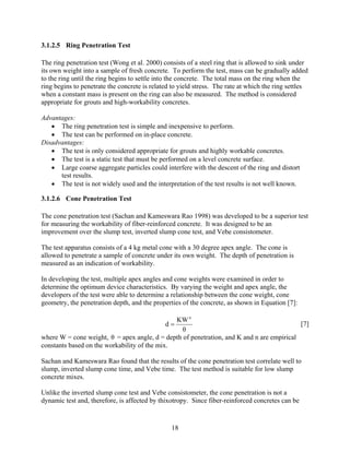 Workability Sample Test Summary of concrete workability test | PDF