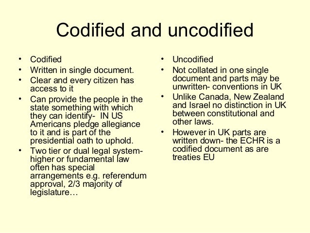should the uk have a codified constitution essay