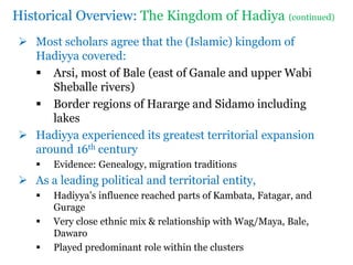 Hadeija History of the Hadiya (Hadiyya) People in Ethiopia - An Overview | PDF