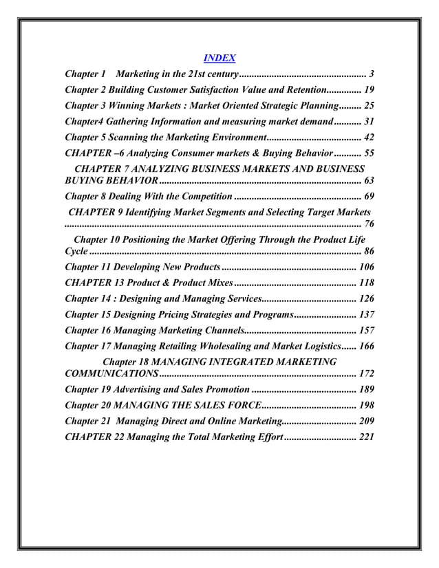 Summary Of Kotler S Marketing Management Book Pdf Summary Of Kotler S Marketing Management Book Pdf