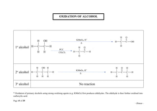 Page 15 of 35
- Rimau -
1o
alcohol
2o
alcohol
3o
alcohol No reaction
* Oxidation of primary alcohols using strong oxidisin...