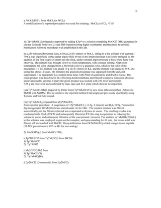 Wcl6 Form Example Summary Of Post Doc Synthetic Procedures 2003 | PDF