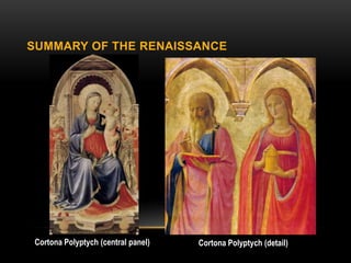 SUMMARY OF THE RENAISSANCE




 Cortona Polyptych (central panel)   Cortona Polyptych (detail)
 