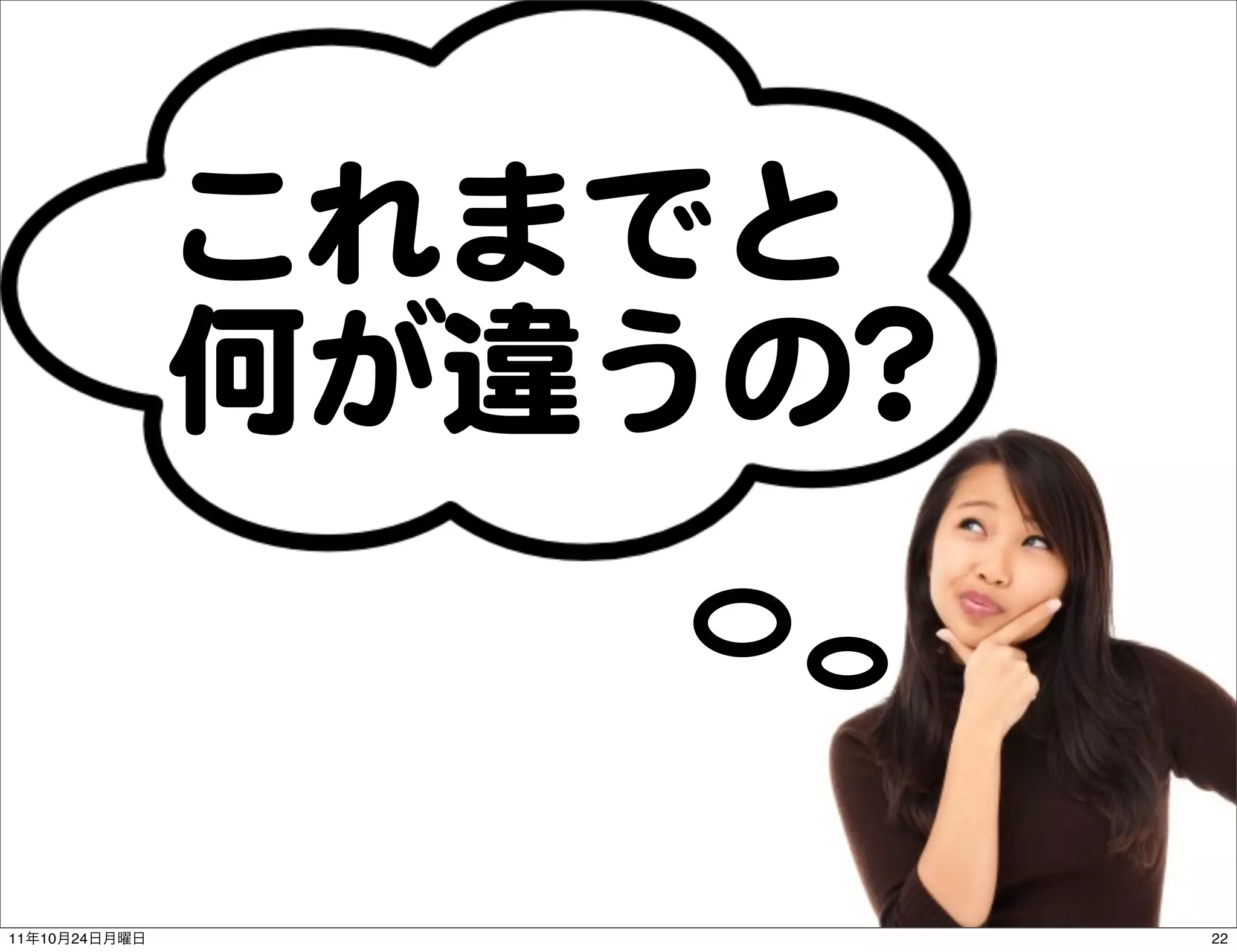 これまでと
               何が違うの??


11   10   24             22
 
