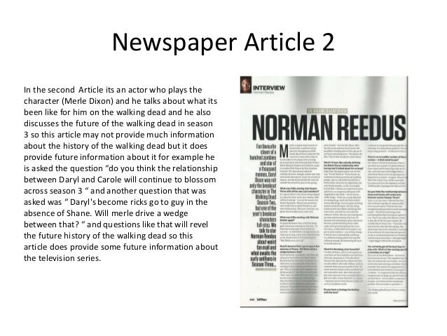 Example Of A Newspaper Article Sablon