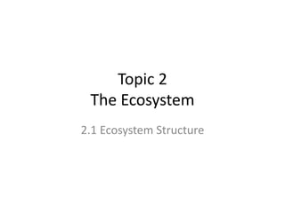 Topic 2
The Ecosystem
2.1 Ecosystem Structure
 