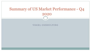 V O G E L C O N S U L T I N G
Summary of US Market Performance - Q4
2020
 