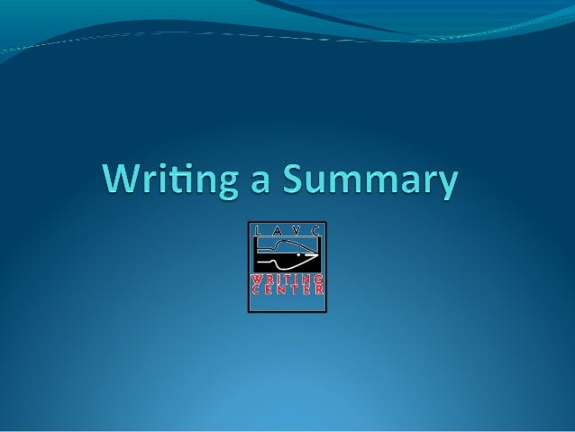 Summary ppt