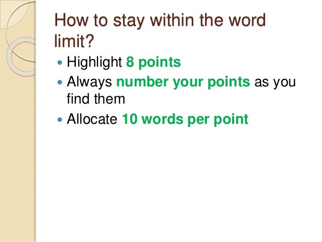 the word summary
