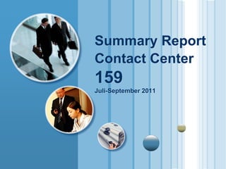 Summary Report
Contact Center
159
Juli-September 2011
 