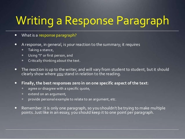 Personal response essay examples