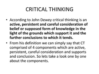 Summary seminar thinking | PPTX
