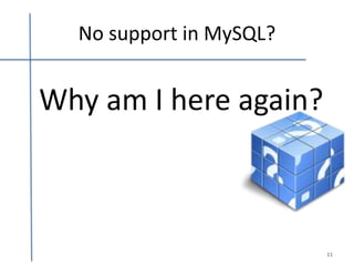 No support in MySQL?


Why am I here again?



                         11
 