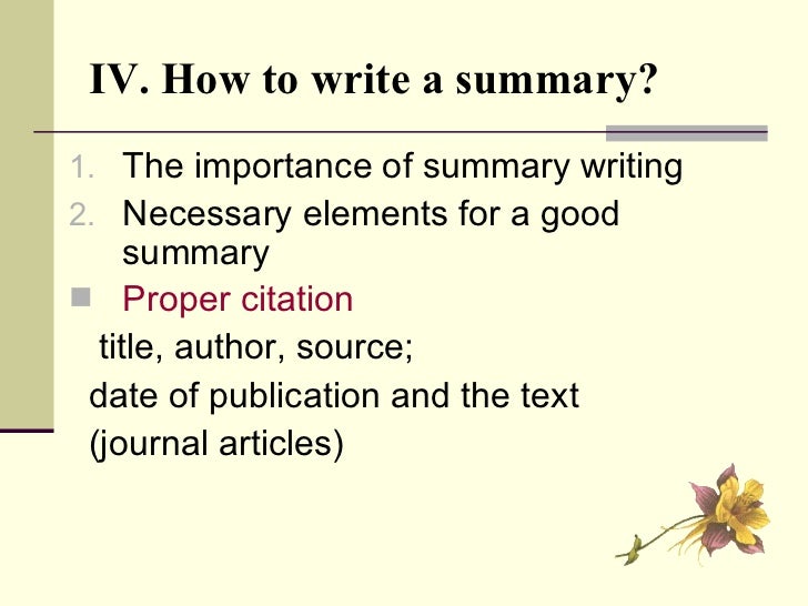 how to write a summary igcse centre