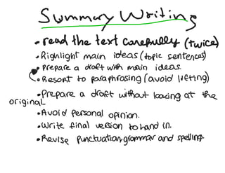 Summary writing