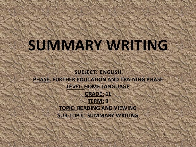 Summary Writing