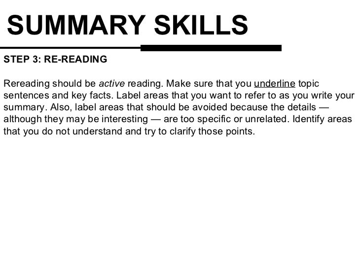 Examples of a Summary