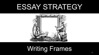 Writing Frames
ESSAY STRATEGY
26
 