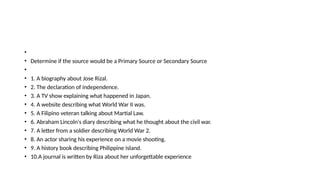 what is a secondary source declaration of independence