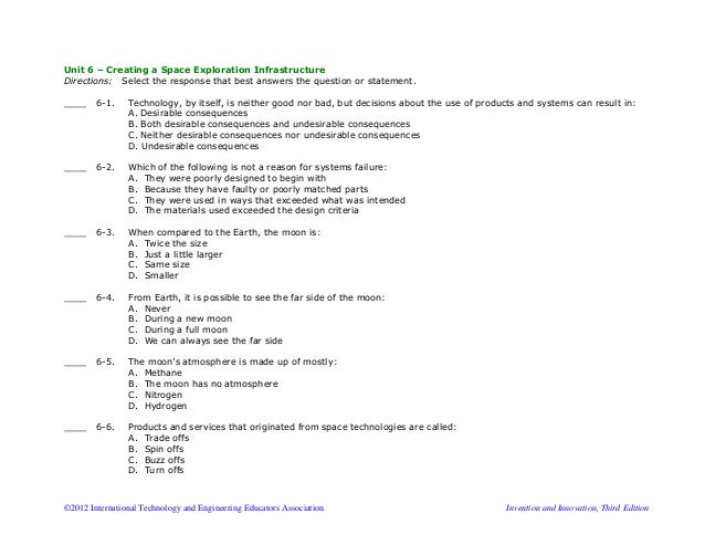 technology design and innovation summative multiple choice sample multiple choice test