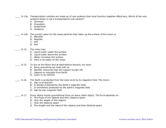 Technology Design And Innovation Summative Multiple Choice