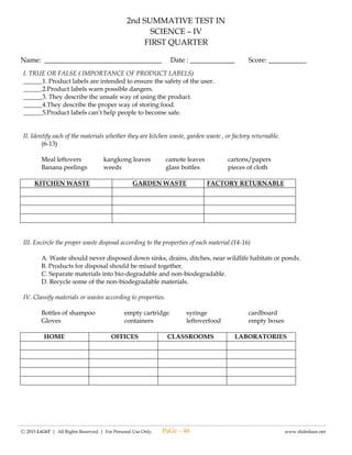 -------------------------------------------------------------------------------------------------------------------------------------------------------------------------------------------------------
Ⓒ 2015 LiGhT | All Rights Reserved. | For Personal Use Only. www.slideshare.net
_____5. Lolita Hizon e. Proyektong Pabahay
______6. Cecilio Pedro f. Universal Robina Corporation
______7. Alfredo Yao g. Hapee Toothpaste
______8. Henry Sy h. Jollibee
______9. Tony Tan Caktiong i. Philippine Airlines
______10. John Gokongwei Jr. j. SM
k. DMCI Holdings Inc.
PaGe - 46
 