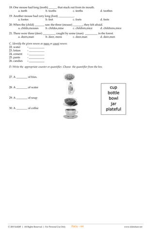 --------------------------------------------------------------------------------------------------------------------------------------
Ⓒ 2015 LiGhT | All Rights Reserved. | For Personal Use Only. www.slideshare.net
(#1) LAGUMANG PAGSUSULIT SA
MAPEH – IV
UNANG MARKAHAN
Pangalan: ____________________________________ Iskor: _____________
Baytang: _____________________________________ Petsa: _____________
MUSIC
I. Gamit ang barline pangkatin ang sumusunod na beat o kumpas.
1.
2.
3.
4.
5.
ARTS
II. Tukuyin kung anong pangkat etniko ang may disenyo ng may sumusunod na dibuho. Piliin ang sagot sa puno.
Maranao Bontok 6. _____________ 9. _____________
Agta Kalinga
Ifugao Bagobo 7. _____________ 10. _____________
8. _____________
III. Lagyan ng bilang 1-5 ang proseso ng pagsasagawa ng crayon etching.
________11. Gumamit ng toothpick sa pagguhit.
________12. Patungan ng itim na krayola ang buong papel.
________13. Ihanda ang mga kagamitan.
________14. Pagguhit ng ibat ibang disenyo sa papel.
________15. Giinan ng makukulay na color ang buong papel.
HEALTH
IV. Tukuyin ang bitamina o mineral na tinutukoy sa pangungusap.
________16. Nagpapatibay ng mga buto at ngipin.
________ 17. Nagpapalinaw ng mata.
________ 18. Nagpapalusog ng utak.
________ 19. Nagbabalanse ng thyroid hormones.
________ 20. Nagpapataas ng immune system.
P.E
V. Suriin kung ang sumusunod ay 1 beses lamang dapat gawin o araw araw.
________ 21.Panunuod ng TV
________ 22.Pagwawalis ng bahay
________ 23.Paglalaro ng tablet
________ 24. Paghiga ng matagal
________ 25. Paglalaro sa labas ng bahay
VI. Isulat ang HR kung ang sumusunod ay health related at SR kung skill-related.
________ 26. Flexibility
________ 27. Agility
________ 28. Muscular endurance
PaGe - 64
 