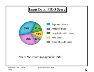 Input Data: FICO Score Not in the score: demographic data 