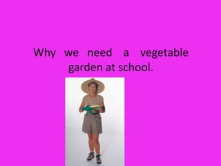 Why   we   need    a    vegetable  garden at school. 