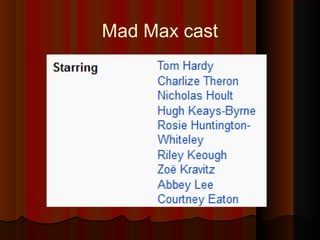 Mad Max cast
 