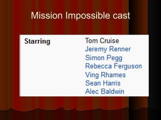 Mission Impossible cast
 