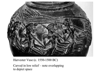 Harvester Vase (c. 1550-1500 BC) Carved in low relief – note overlapping to depict space 