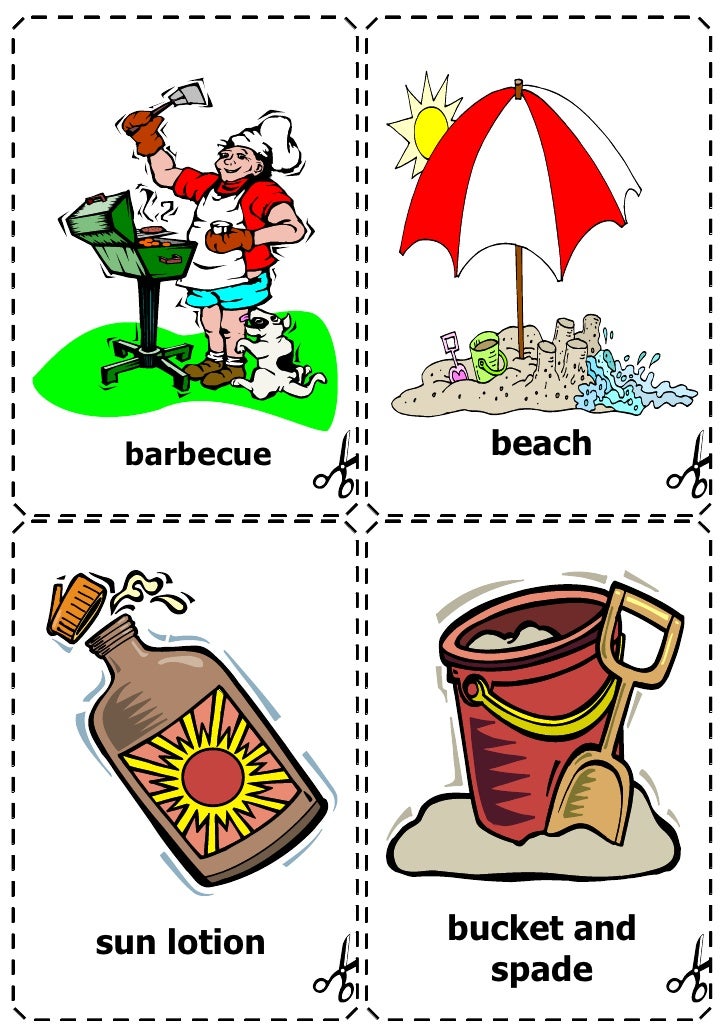 Summer vocabulary flashcards