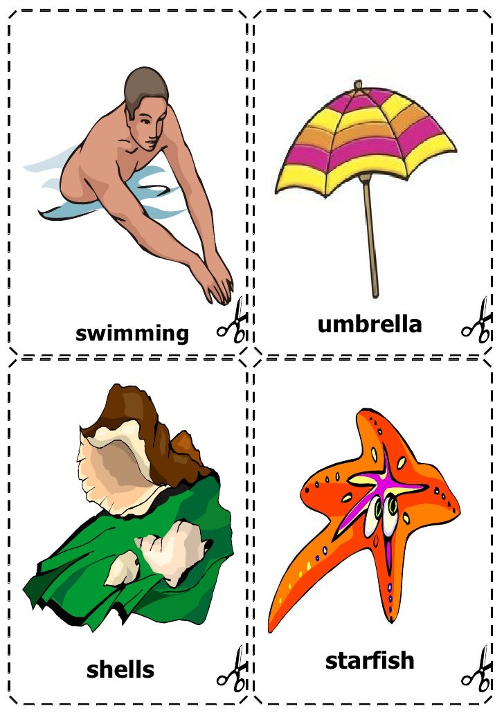 Summer vocabulary flashcards