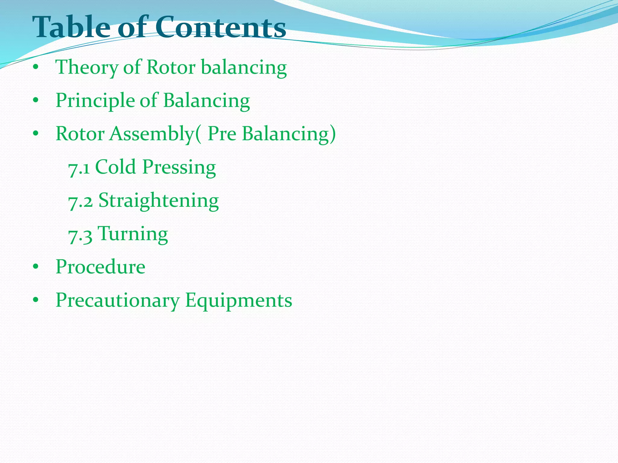 presentation on rotor balancing | PPTX
