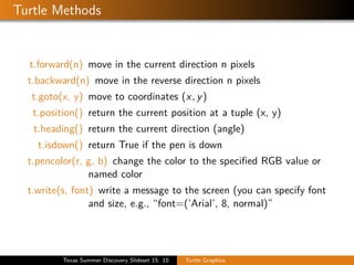 Comprehensive Introduction to Python Turtle Graphics Programming | PDF