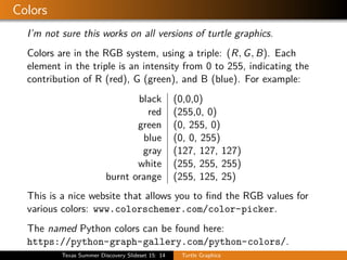 Comprehensive Introduction to Python Turtle Graphics Programming | PDF
